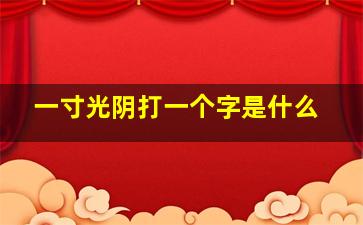 一寸光阴打一个字是什么