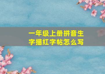 一年级上册拼音生字描红字帖怎么写