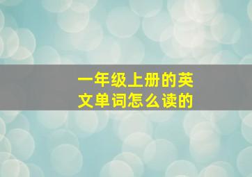 一年级上册的英文单词怎么读的