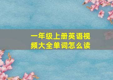 一年级上册英语视频大全单词怎么读