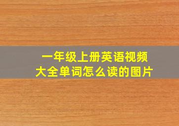 一年级上册英语视频大全单词怎么读的图片