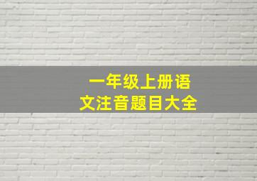 一年级上册语文注音题目大全