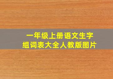 一年级上册语文生字组词表大全人教版图片