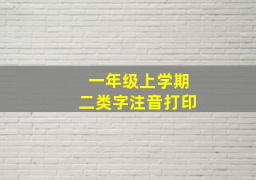 一年级上学期二类字注音打印