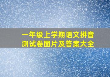 一年级上学期语文拼音测试卷图片及答案大全