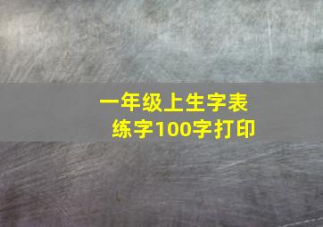 一年级上生字表练字100字打印