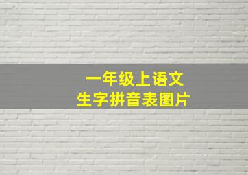 一年级上语文生字拼音表图片