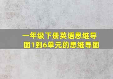 一年级下册英语思维导图1到6单元的思维导图