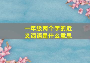 一年级两个字的近义词语是什么意思