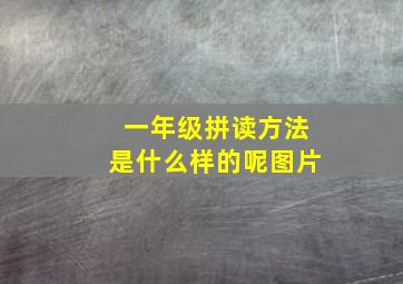 一年级拼读方法是什么样的呢图片