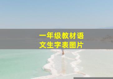 一年级教材语文生字表图片