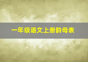 一年级语文上册韵母表