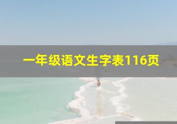 一年级语文生字表116页