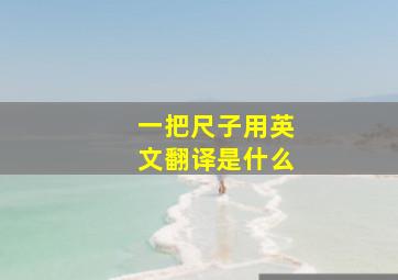 一把尺子用英文翻译是什么