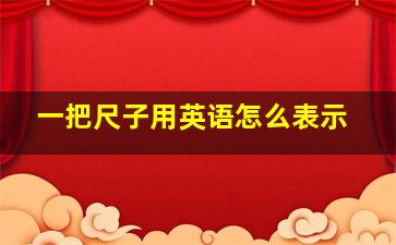 一把尺子用英语怎么表示