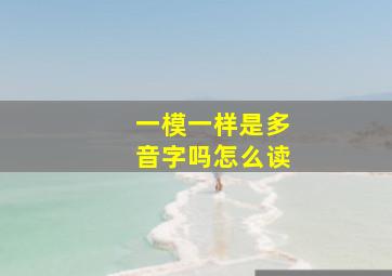 一模一样是多音字吗怎么读