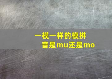 一模一样的模拼音是mu还是mo