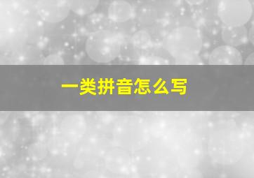 一类拼音怎么写