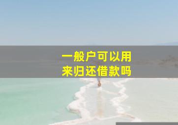 一般户可以用来归还借款吗