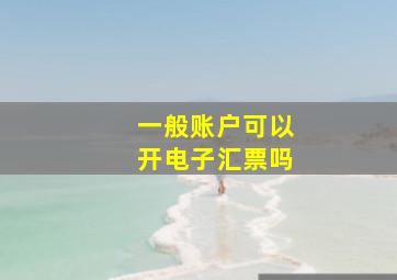 一般账户可以开电子汇票吗