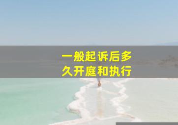 一般起诉后多久开庭和执行