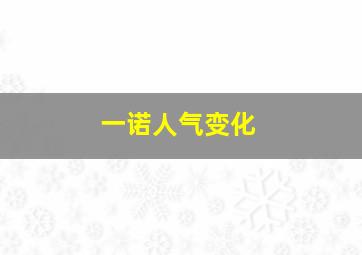 一诺人气变化