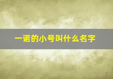 一诺的小号叫什么名字