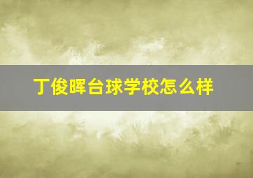 丁俊晖台球学校怎么样