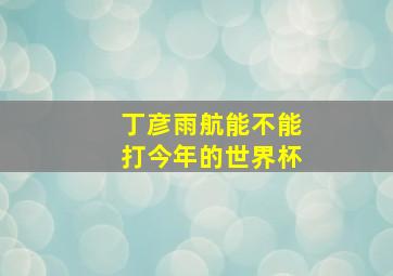 丁彦雨航能不能打今年的世界杯