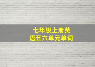 七年级上册英语五六单元单词