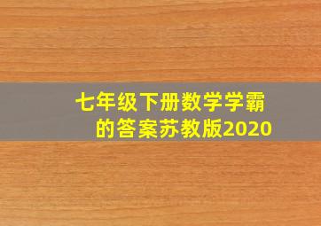 七年级下册数学学霸的答案苏教版2020