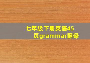 七年级下册英语45页grammar翻译