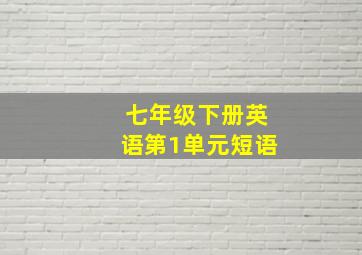 七年级下册英语第1单元短语