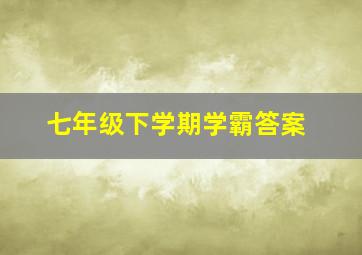 七年级下学期学霸答案