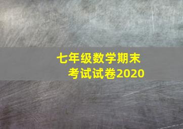 七年级数学期末考试试卷2020