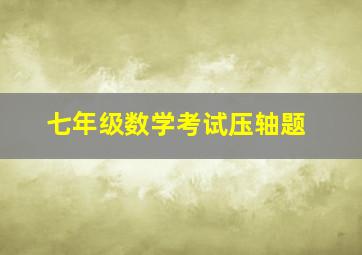 七年级数学考试压轴题