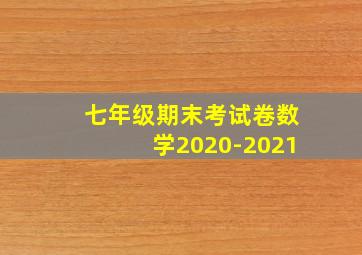 七年级期末考试卷数学2020-2021