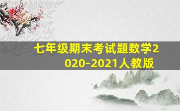 七年级期末考试题数学2020-2021人教版