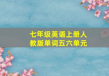 七年级英语上册人教版单词五六单元