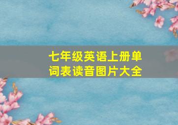 七年级英语上册单词表读音图片大全