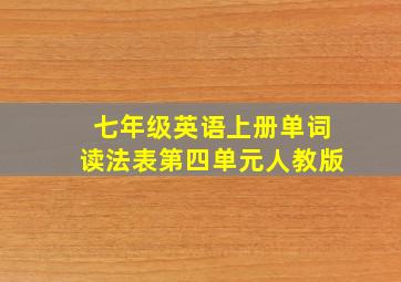 七年级英语上册单词读法表第四单元人教版