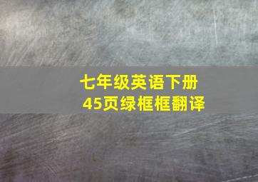 七年级英语下册45页绿框框翻译