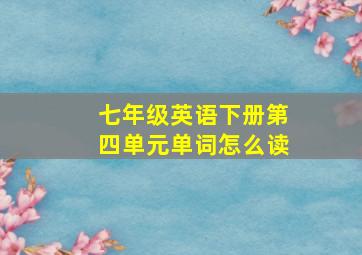 七年级英语下册第四单元单词怎么读