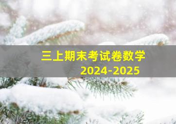 三上期末考试卷数学2024-2025