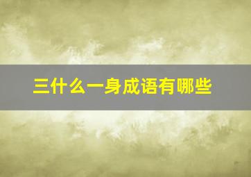 三什么一身成语有哪些