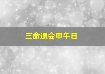 三命通会甲午日