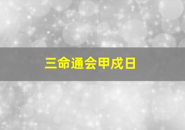 三命通会甲戍日