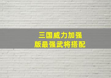 三国威力加强版最强武将搭配