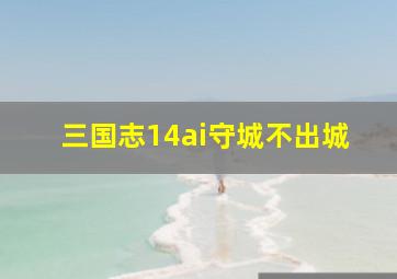 三国志14ai守城不出城