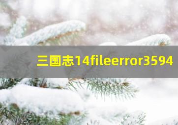 三国志14fileerror3594